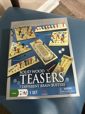 Solid Wood Teasers 7 Different Brain Busters 2009 Games Kids Adults Fun