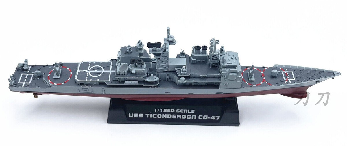 1:1250 Uss Ticonderoga Cruiser Cg-47 Finished Military Ship Model