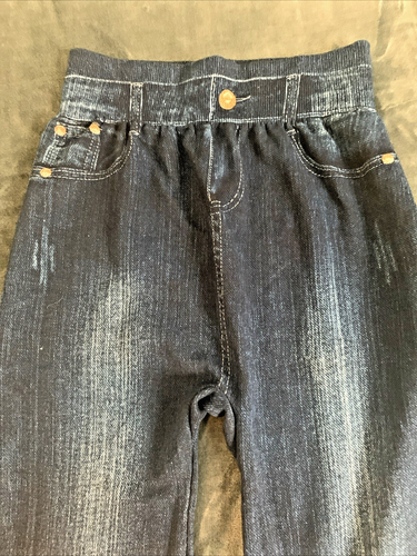 New Jean Style Leggings Dark Blue; Elastic Waist. Small/Medium, Nice Soft - Picture 5 of 8