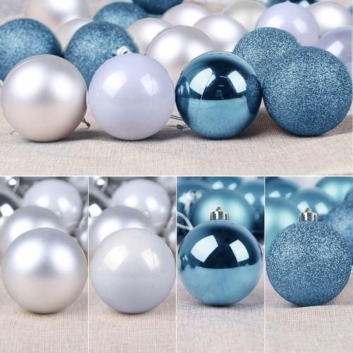 Christmas Hang Balls Xmas Tree Ornaments Hanging Ball Shatterproof 24 Pack New - Bild 283 von 343