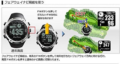 SHOT NAVI GPS wristwatch type black with fairway navigation