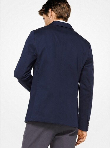 Michael Kors Interlock Two Button Blazer Jacket Vibrant Midnight Blue Size 40R - Picture 2 of 5