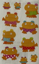 PEACH KABOODLES Stickers(10pc)Mrs. Grossman's•Little Monster •Orange•Clothes•Dot