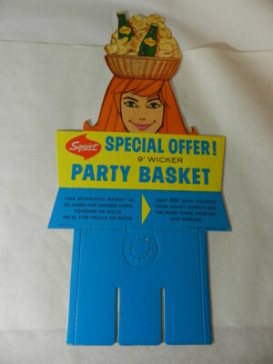 VINTAGE ADVERTISING SIGN-1965 SQUIRT SODA STORE DISPLAY- VINTAGE DRIVE-IN- SODA