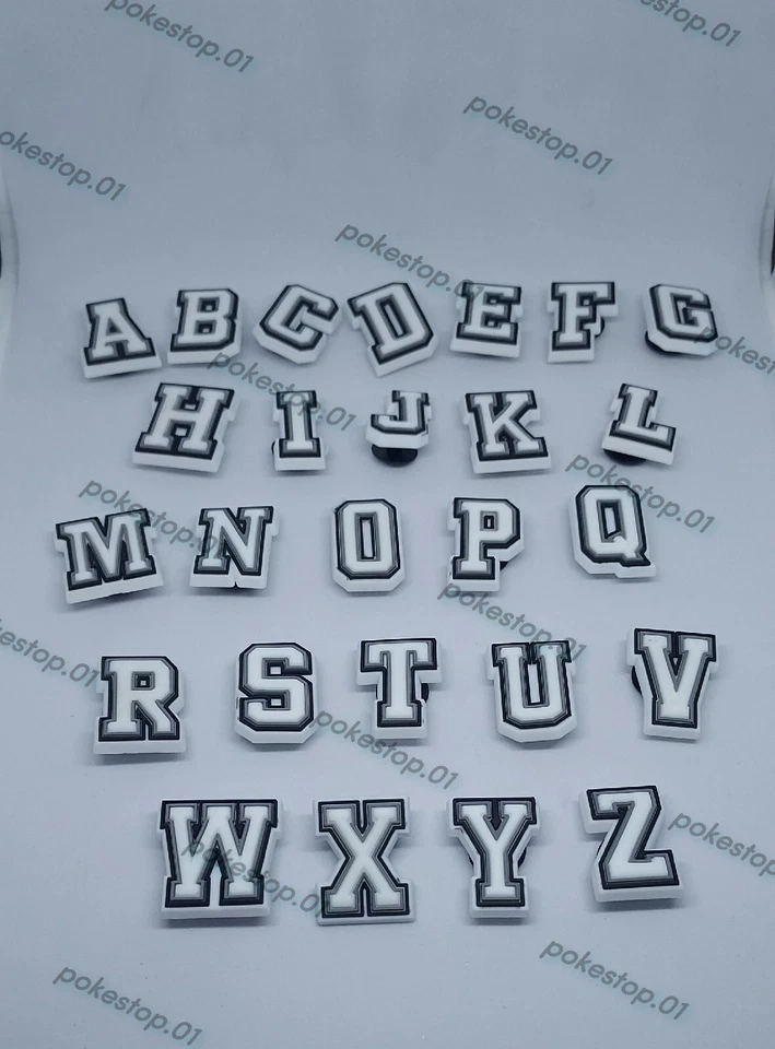 Jibbitz Croc Shoe Charms Alphabet Letters A - Z + #1-9