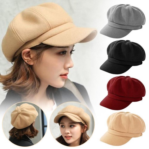 Casquette femme fille laine mélangée boulanger garçon pointe Newsboy B1X0 béret rétro IUY - Photo 3/20