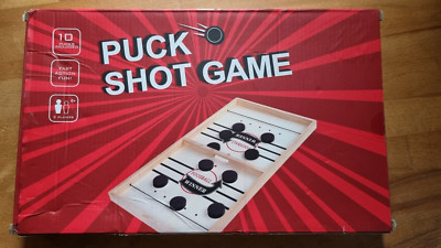 WHSmith Holz Puck Shot Spiel schneller Action Spaß! Alter 6+ 2 Spieler