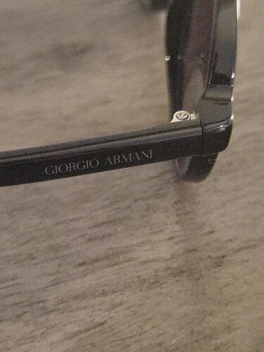 Giorgio Armani Sunglasses AR 8097 5017/04 Shiny Black Round Frames Blue Lens COA - Picture 3 of 8