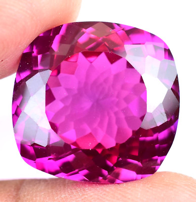 Natural Rhodolite Garnet Raspberry 33.80 Ct Cushion Certified Loose Gemstone