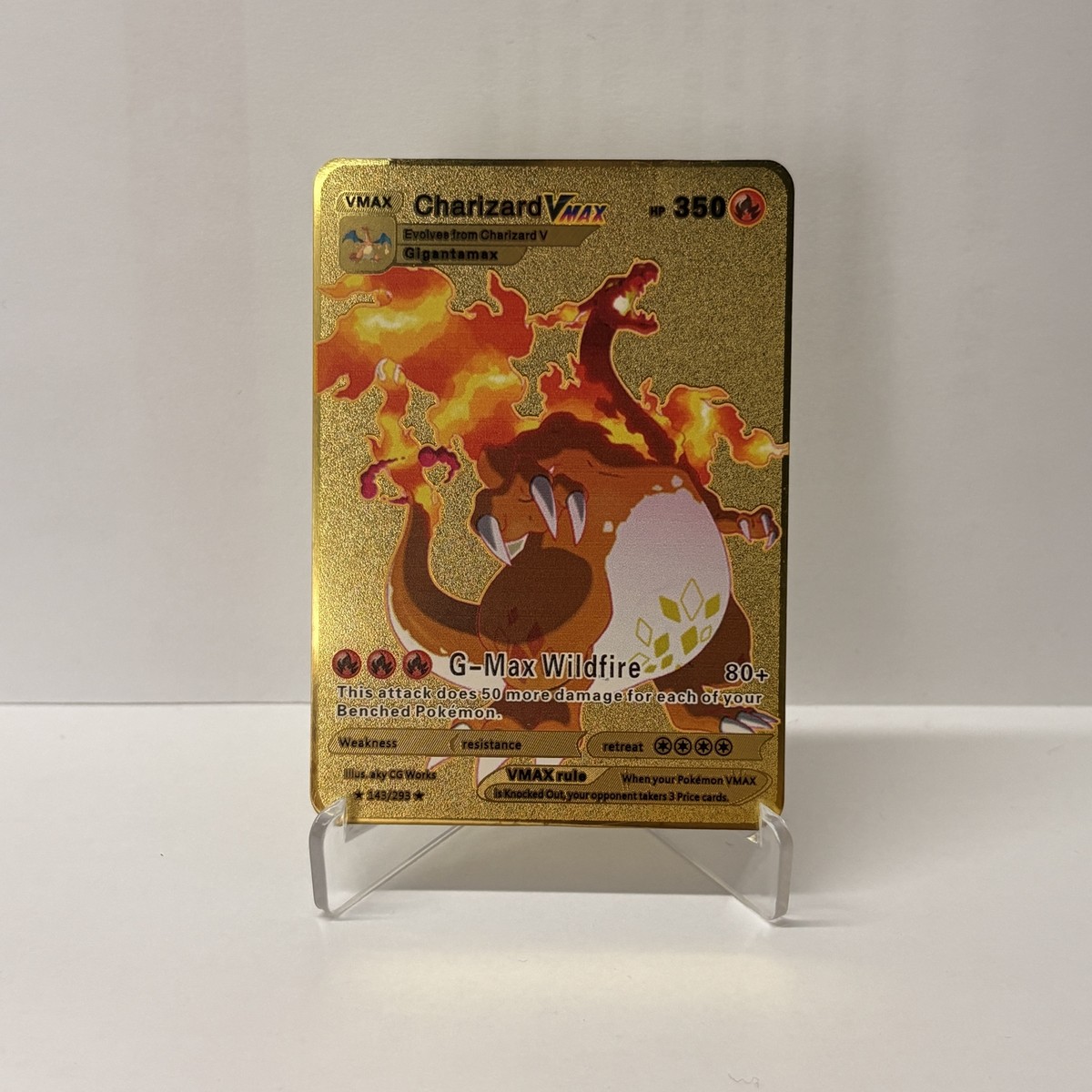 Charizard VMAX HP350 Gold Metal Pokémon Card-Collectible Gift