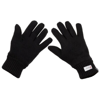 Strickhandschuhe MFH, wärmeisolierend, 3M-Thinsulate-Futter, schwarz, Größe 2XL