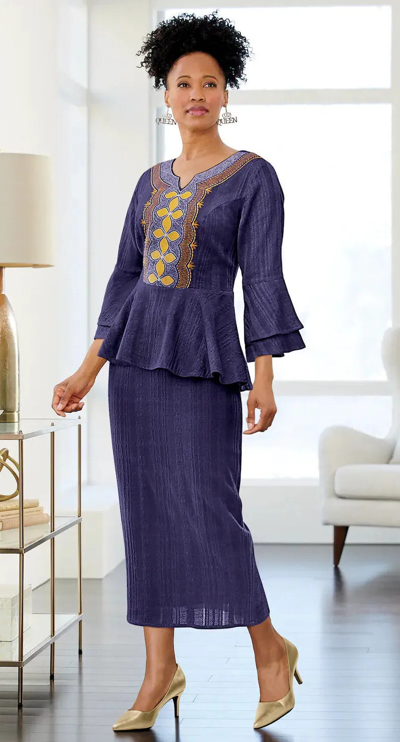 Size 14 Ashro Purple Yellow African American Pride Karita Skirt Suit