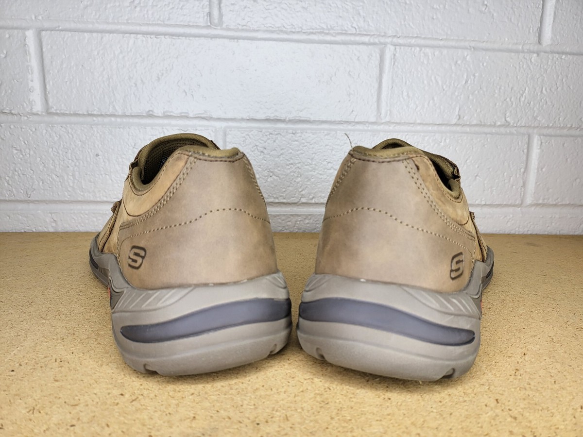 STUDIOUS87ホーム毛利L Skechers Arch Fit Motley Hust Mens Size 10.5 Brown Leather Slip On