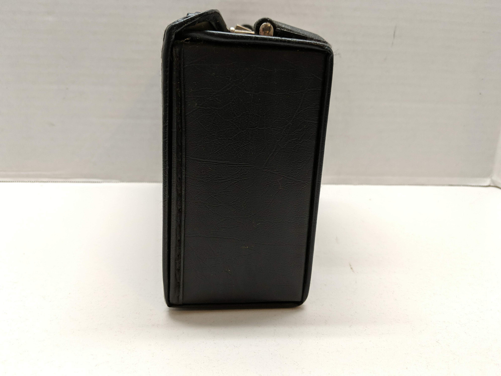 Vintage LEBO Cassette Tape Carry Case Holds 12 Black Faux Leather with