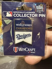 Los Angeles Dodgers 2024 World Series Champions Banner Pin MLb WINCRAFT LICENSED
