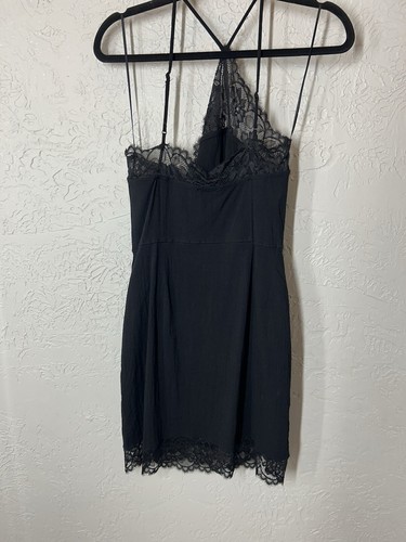 NUEVO Mini Vestido Free People Para Mujer Grande Negro Premonitions Bodycon Encaje One Sho - Imagen 5 de 5