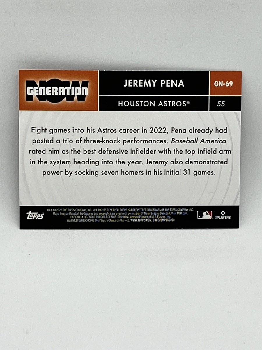 2022 Topps Update #GN-69 Jeremy Pena Generation Now Astros Rookie