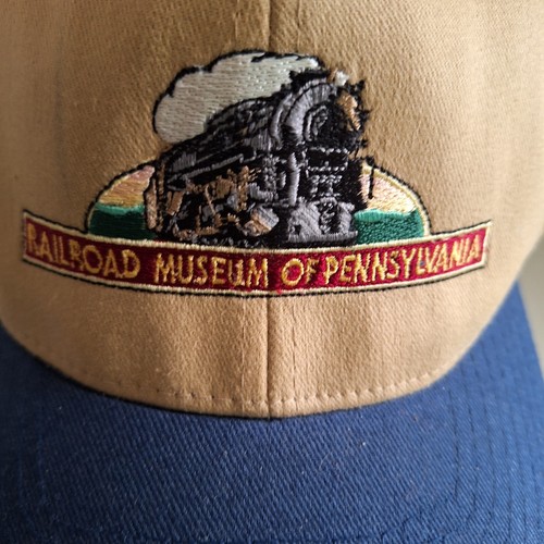 Railroad Museum of Pennsylvania Baseball Hat Cap Flex-Fit L-XL Tan Collectible - Picture 2 of 9