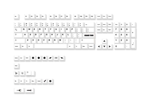 Black White Universe Cherry Profile Dye Sublimation Keycap Set For 75 84 98 Keeb - Picture 3 of 6