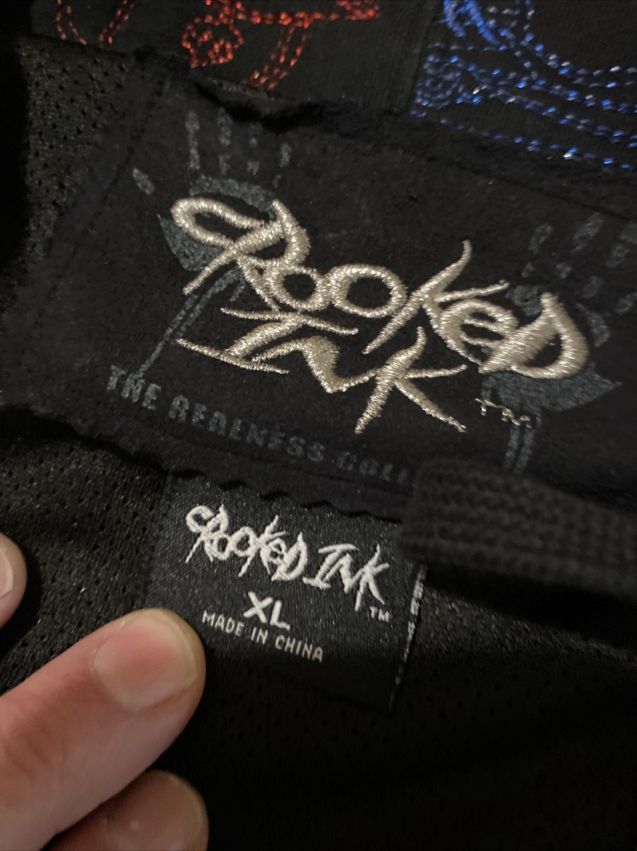 Crooked Ink' Hoodie Full Zip Sneakers Shoes Theme Size XL