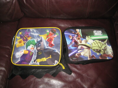 2 THERMOS LUNCH BOX BATMAN AND JOKER LEGO,STAR WARS THE CLONE WARS WITH STICKERS