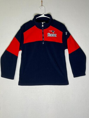 NFL Team Apparel Blue New England Patriots Fleece 1/4 Zip-Up Jacket Women's  14