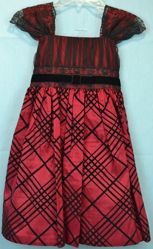 us angels red/black special occasion dress girls size 6