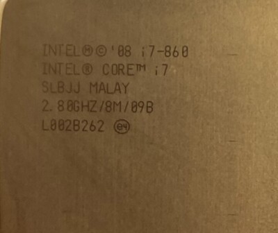 Processeur Intel SLBJJ Core i7 i7-860 2,8 GHZ socket 1156 4 coeurs