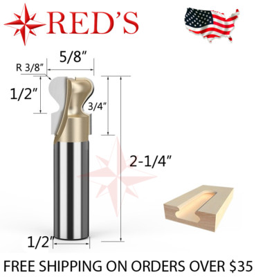 Tideway Carbide Pro LC15031008 5/8'' Double Curve Finger 1/2'' shank router bit