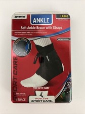 Mueller Large Soft Ankle Brace with Strap Black New In Box