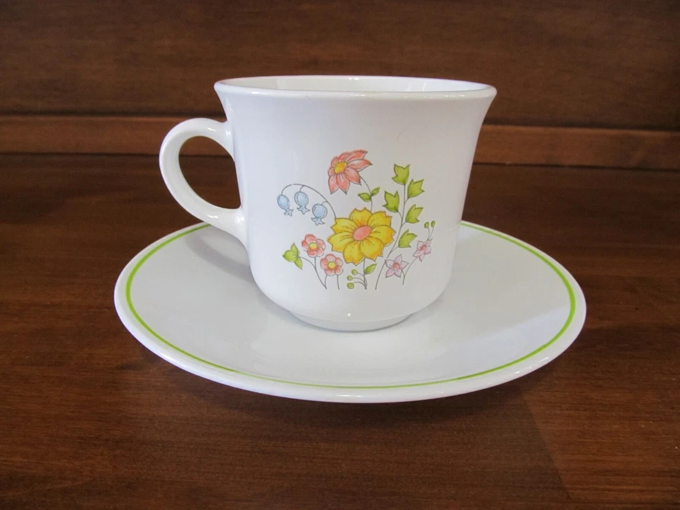 Corelle Corning Spring Meadow Coffee Cup and Saucer Set of 10 - Image 2 of 2