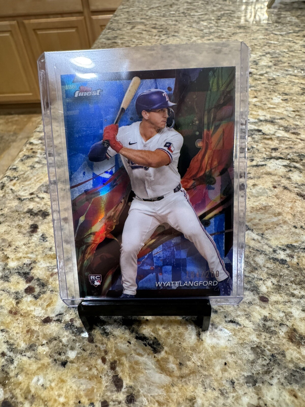 2024 Topps Finest Wyatt Langford RC #97 Common Rangers Blue Refractor /200🔥🔥