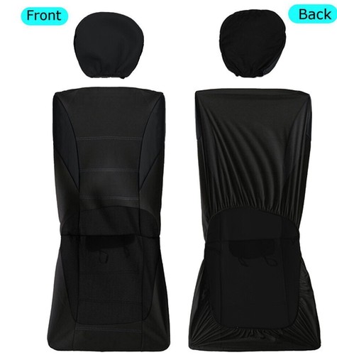 Car Seat Covers Protector Black Full Set Fabric For Toyota Corolla Yaris Avensis - Picture 5 of 9