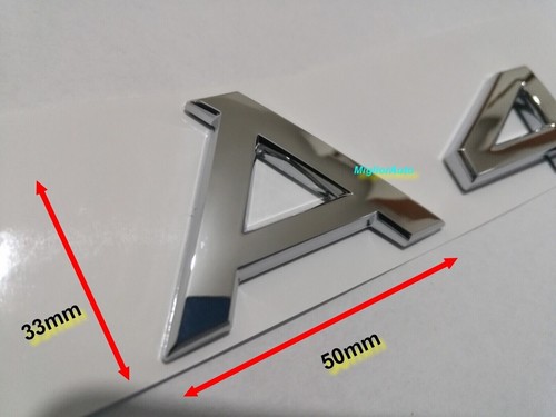 STEMMA TARGHETTA SCRITTA LOGO FREGIO BAULE POSTERIORE AUDI A4 OTTIMA QUALITA' - Foto 3 di 4