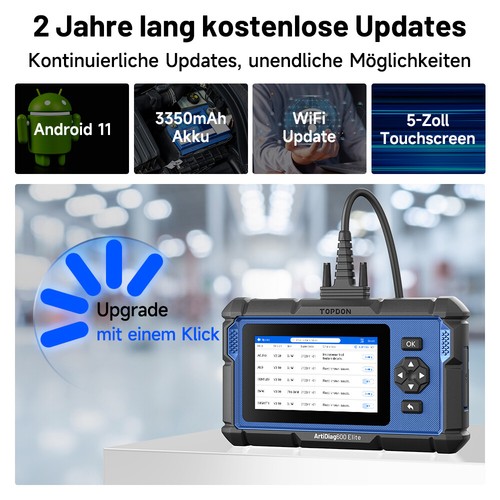 TOPDON Artidiag600 Elite Profi KFZ OBD2 Diagnosegerät Scanner Alle System CAN FD - Bild 4 von 7