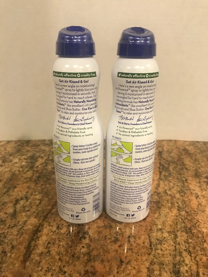 Paquete de 2 lociones en aerosol hidratantes ligeras Kiss My Face lavanda aire de karité 6 oz NUEVO Foto 2 de 2