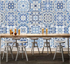 3D Blue Tile Pattern K13805 Wallpaper Mural Self-adhesive Removable Sticker Kay