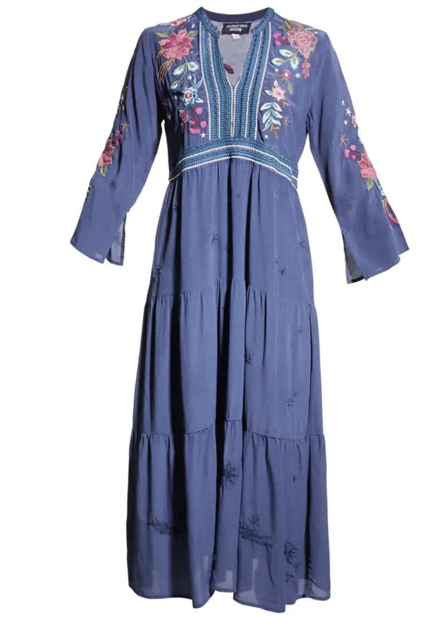 Johnny Was Embroidered Maxi Silk Dress Skirt NWT M | eBay