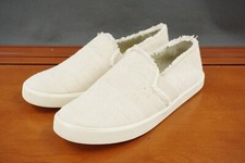 Vince Preston Frayed Women's Size 9 Shoe Ivory Canvas Slip On Casual Sneakers