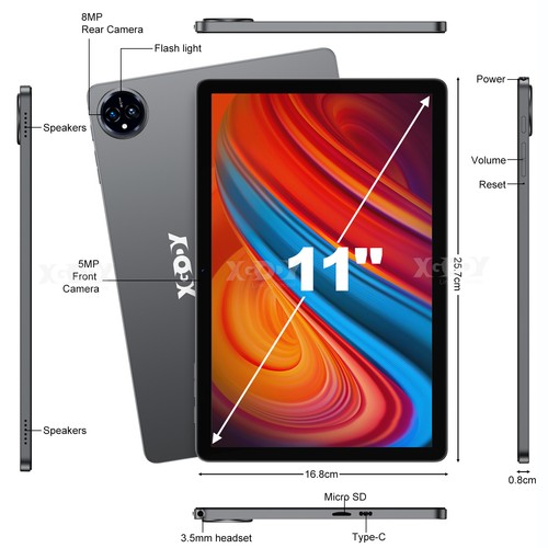 11" Tablet Android 14 Tablets 16+256GB T606 Tablet Dual Camera 8000mah Octa-Core - Picture 10 of 24