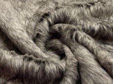 Super Luxury Faux Fur Fabric Material ASH WOLF