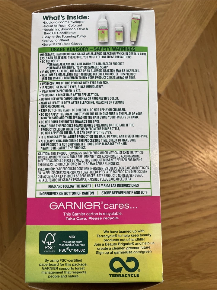 Garnier Nutrisse Color Espuma Nutrisse 6UR Luz Rojo Ultra Intenso Nuevo En Caja A Foto 4 de 4