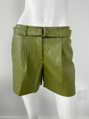 Rebecca Taylor Shorts aus veganem Leder mit Gürtel grün Größe 0 - Bild 2 von 6