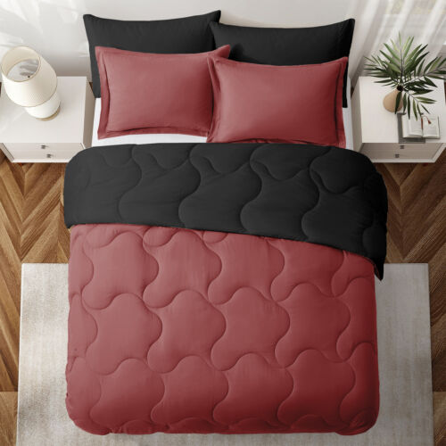 3PCS Comforter Set Reversible Bed Blanket Dual Color, King or Queen Blanket - Picture 6 of 10