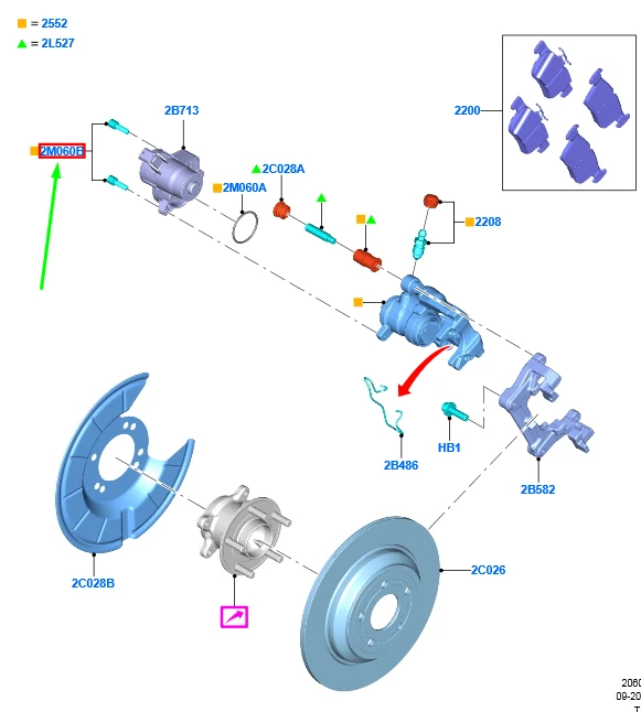 FORD KUGA MK3 Rear Parking Brake Motor O-Ring Bolt 2267249 NEW  