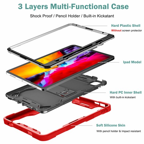 Rugged Cover Hybrid Shockproof Case For iPad 10.2 10.9 Air4 Pro 11 2021-18 Mini - Picture 26 of 42
