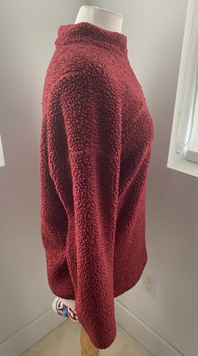 Women's Red Fleece 1/4 Zip Pull Over Sweater Size M/L (Super Soft and Warm) - Picture 4 of 9