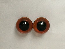 Collectors BROWN Shiny Teddy Bear Glass Eyes with loops x1 pair - Assorted sizes