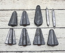 Lot of  9 Vintage Winged Lead Sinkers Open Tube Center 5oz to 8oz