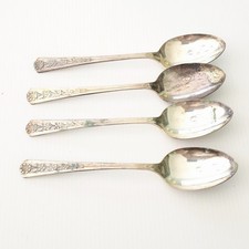 4 Meriden IS Silverplate DELIGHT Oval Soup/Place Spoons 7-1/4"